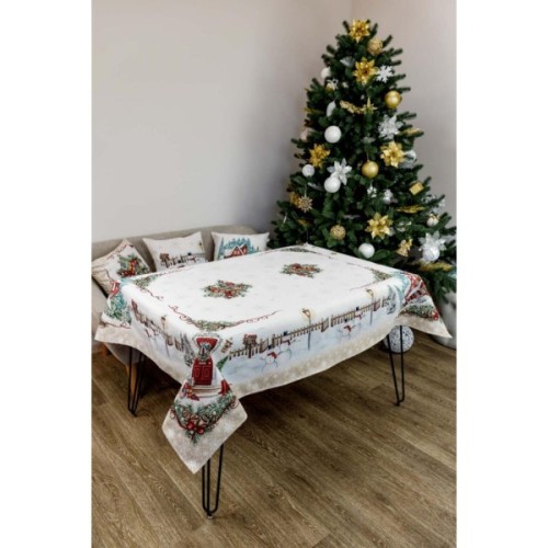 Скатертина Прованс гобеленова з велюром Святковий дім 135х240 см (4823093450363)