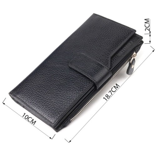 Гаманець Canpellini З натуральної шкіри Чорний (21641)