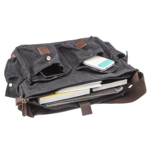 Сумка Vintage На плече текстильна Чорна (20076)