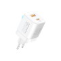Зарядний пристрій Promate USBC PD25W + USBA QC3.0 18W White (powerport-25ac.white)