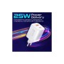 Зарядний пристрій Promate USBC PD25W + USBA QC3.0 18W White (powerport-25ac.white)
