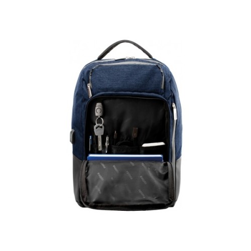 Рюкзак шкільний Optima 18" USB Techno унісекс 0.7 кг 26-35 л Синій (O96913-02)
