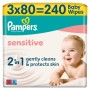 Дитячі вологі серветки Pampers Sensitive 3 x 80 шт (240 шт) (8006530134521)