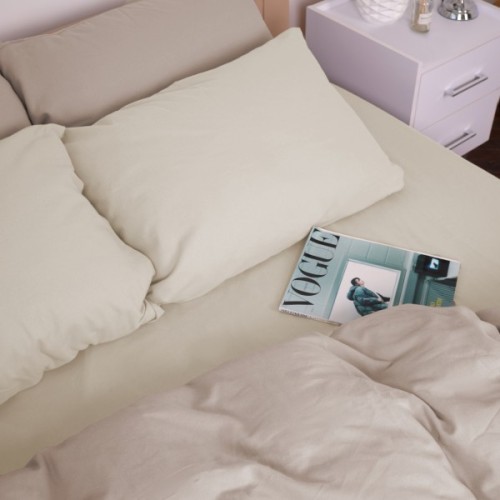 Постільна білизна MirSon 007-004 Milk/Cappuchino Фланель 2x143x210 Сімейний (2200009659454)