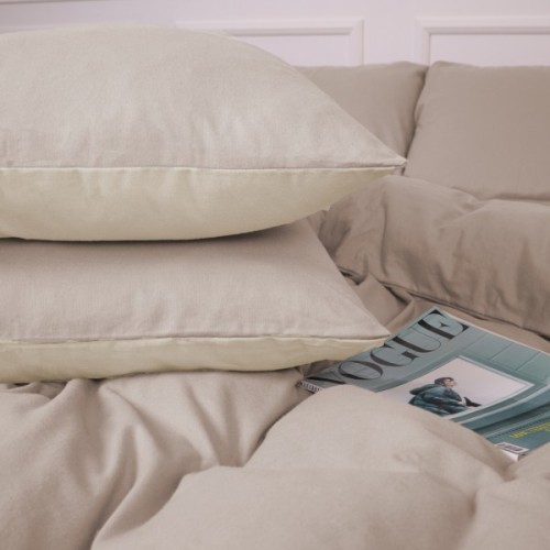 Постільна білизна MirSon 007-004 Milk/Cappuchino Фланель 2x143x210 Сімейний (2200009659454)