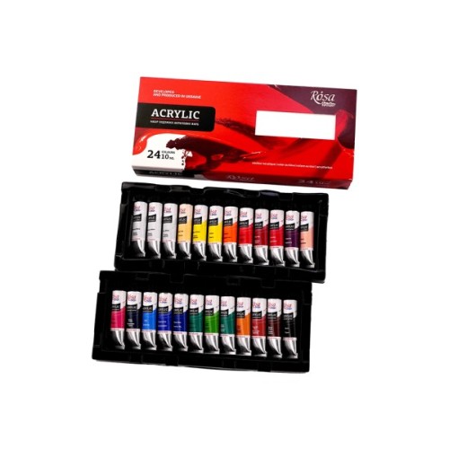 Акрилові фарби Rosa Studio 24 кольорів 10 мл (4823098538110)