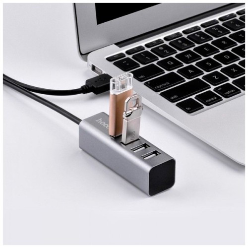 Концентратор HOCO USB 2.0 to 4xUSB Line machine HB1 Tarnish (6957531038139)