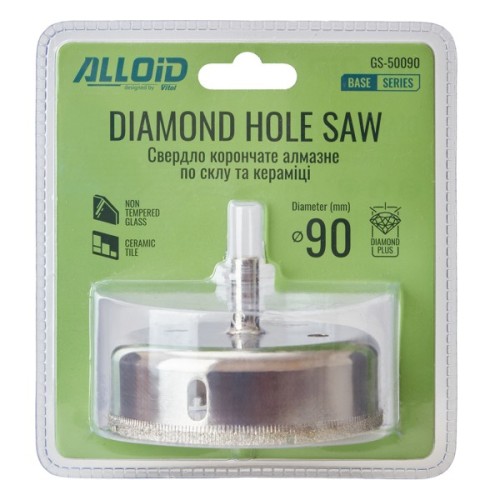 Свердло Alloid Base, корончате, алмазне, по склу та кераміці, 90мм (GS-50090)