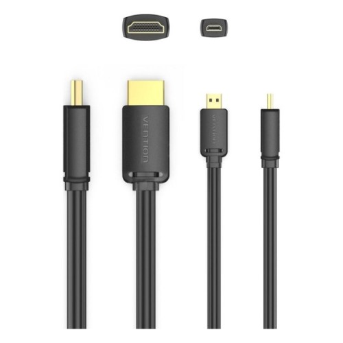 Кабель мультимедійний HDMI M to HDMI micro M 3.0m V2.0 4K 60Hz Vention (AGIBI)