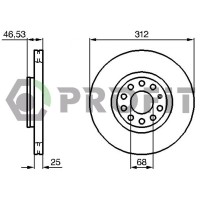 Гальмівний диск Profit 5010-1707