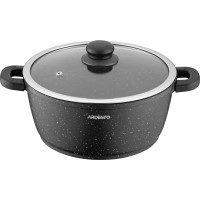 Каструля Ardesto Gemini Anzio скляна кришка 24 см 4,4 л чорна (AR2424GE)