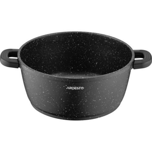 Каструля Ardesto Gemini Anzio скляна кришка 24 см 4,4 л чорна (AR2424GE)