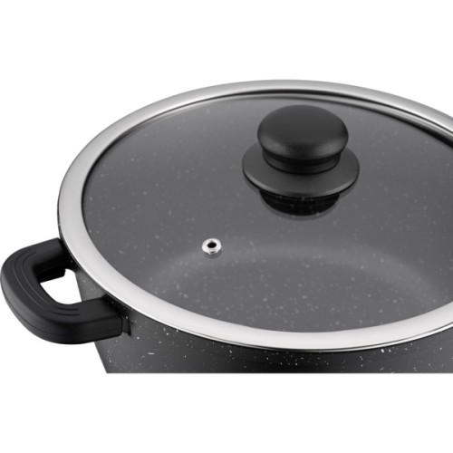 Каструля Ardesto Gemini Anzio скляна кришка 24 см 4,4 л чорна (AR2424GE)