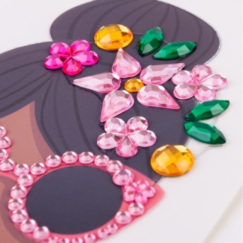 Набір для творчості Santi Модниця, аплікація зі страз самоклеючих, 8х6 см (743029)