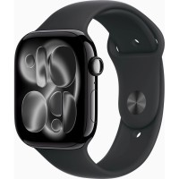 Смарт-годинник Apple Watch Series 11 GPS 46mm Jet Black Aluminium Case with Black Sport Band - M/L (MEUX4RK/A)