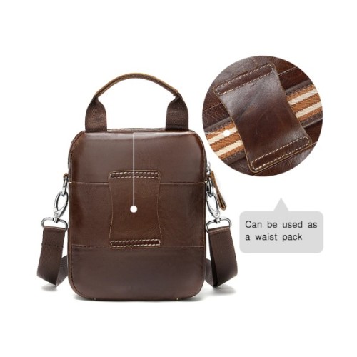 Сумка Vintage На пояс шкіряна Коричнева (20012)