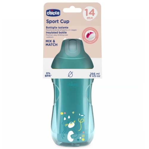 Поїльник-непроливайка Chicco Sport Cup 266 мл. від 14 місяців (бірюзова) (06991.25)