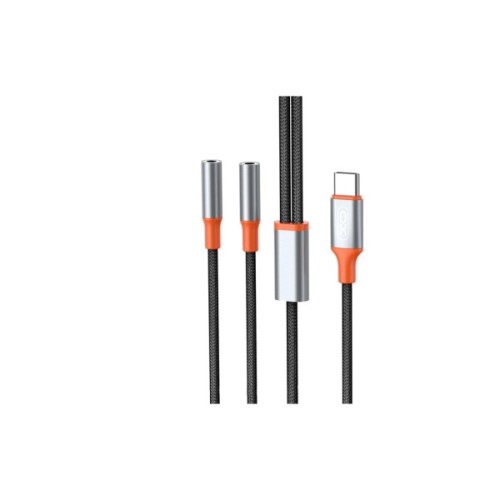 Перехідник USB-C to 2x3.5mm F 1.0m NB-R269B black XO (NB-R269B.black)