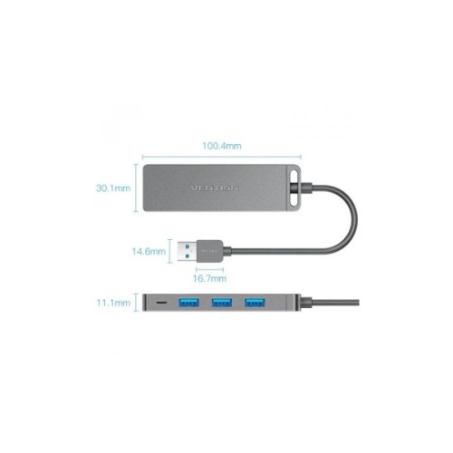 Концентратор Vention USB 3.0 to 4xUSB 3.0 0,15m black (CHLBB-SCB2)