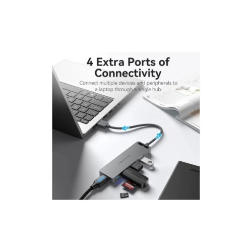 Концентратор Vention USB 3.0 to 4xUSB 3.0 0,15m black (CHLBB-SCB2)