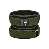 Атлетичний пояс RDX RX5 Double Belt неопреновий Army Green L (WBD-RX5AG-L)