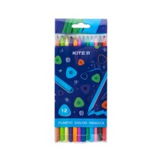 Олівці кольорові Kite Triangle пластикові, 12 кольорів (K24-049-3)