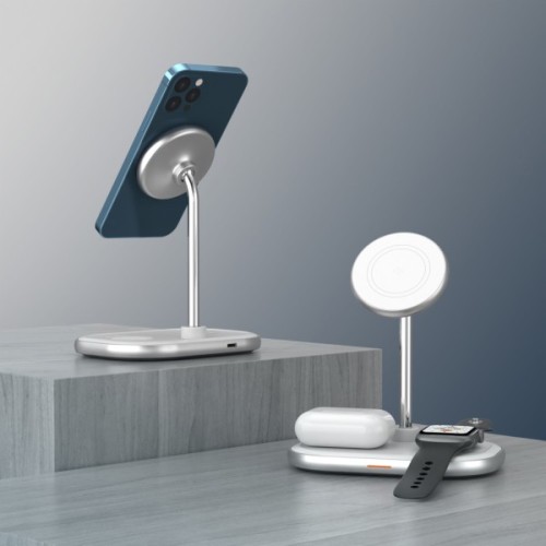 Зарядний пристрій Energizer 15W 3-in-1 magnetic wireless white (WCP303)