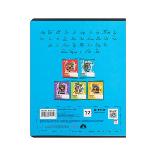 Зошит Kite Ninja Turtles, 12 аркушів, лінія (NT24-234)