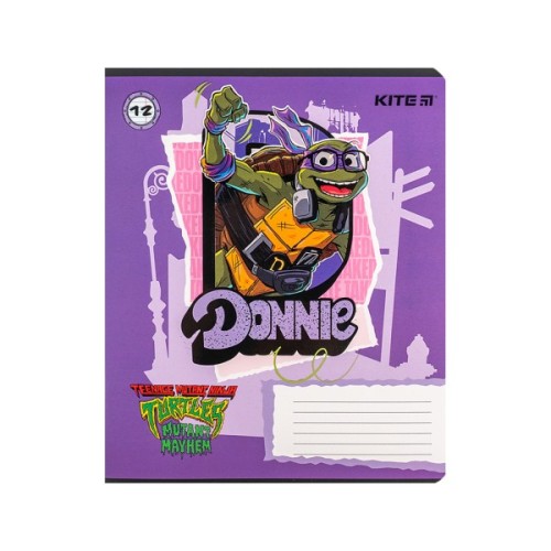 Зошит Kite Ninja Turtles, 12 аркушів, лінія (NT24-234)