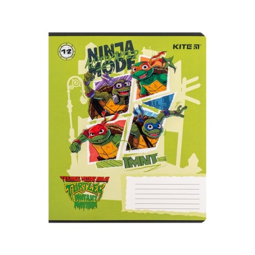 Зошит Kite Ninja Turtles, 12 аркушів, лінія (NT24-234)