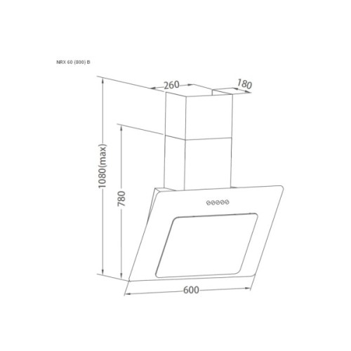 Витяжка кухонна Pyramida NRX 60 (800) B XGBL