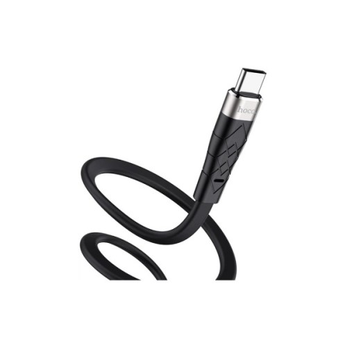 Дата кабель USB 2.0 AM to USB-C 1.0m 3A silicone X53 black HOCO (6931474738097)