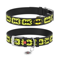 Нашийник для тварин WAUDOG Design з QR-паспортом "Бетмен 4" Ш 25 мм Д 38-49 см чорний (0025-1006-01)