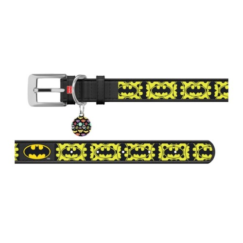 Нашийник для тварин WAUDOG Design з QR-паспортом "Бетмен 4" Ш 25 мм Д 38-49 см чорний (0025-1006-01)