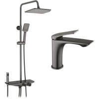 Душовий гарнітур Kroner Armada-GRP066 + змішувач Graz-GRP010 (CVS30165)