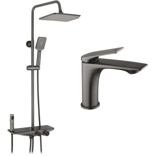 Душовий гарнітур Kroner Armada-GRP066 + змішувач Graz-GRP010 (CVS30165)