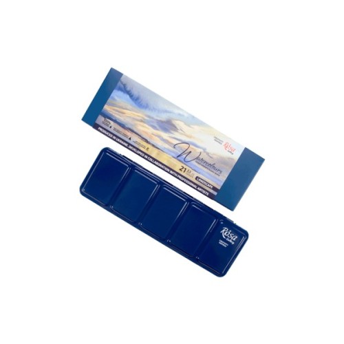 Акварельні фарби Rosa Gallery Landscape в металевому пеналі Індиго 21 колір кювета (4823098525738)