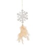 Ялинкова іграшка Chomik Янгол, бант, сніжинка з пір'ям, комплект 3 шт, 22 см, шампань (5900779855892)