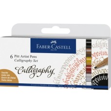 Лайнер Faber-Castell набір капілярних ручок для каліграфії PITT Calligraphy із 6 кольорів (28952)