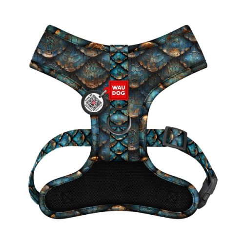 Шлея для собак WAUDOG Mesh дихаюча з QR адресником "Луска" S (233-0179)