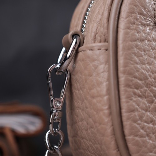 Сумка Vintage Жіноча шкіряна декорована металевими кнопками Бежева (22335)