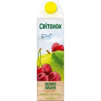Сік Світанок Яблучно-вишневий нектар освітлений пастеризований 950 мл (4820209563771)