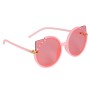 Дитячі сонцезахисні окуляри Lukky Fashion "Котячі очі" з вушками, оздоблені стразами, рожеві (T22452)