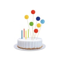 Свічка Maxi 4 шт. 7 топерів з помпонами на торт (MX642226)