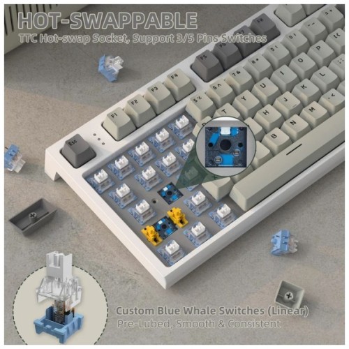 Клавіатура Attack Shark K86 RGB Wireless/Bluetooth/USB UA Gradient Black (K86BG_AS)