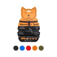 Шлея для котів Dog Extreme з нейлону з повідцем Ш 10 мм Д 110 см чорна (42851)