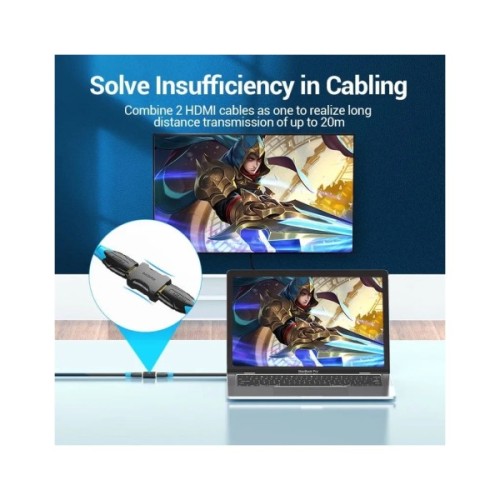 Перехідник HDMI F to HDMI F black Vention (AIRB0)