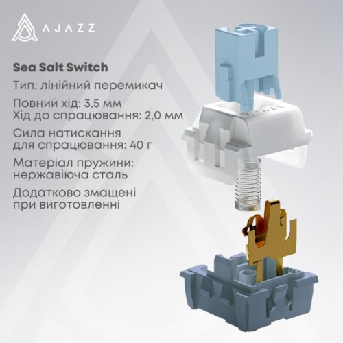 Клавіатура Ajazz AK650 Sea Salt Switch USB UA White/Blue (AK650-SS-BWB)