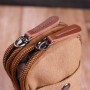 Сумка Vintage На пояс з металевим карабіном з текстилю Коричнева (22225)