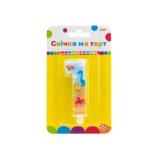 Свічка Maxi двостороння "1" із зображенням динозаврів висотою 7,62 см (MX622099-1)